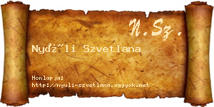 Nyúli Szvetlana névjegykártya